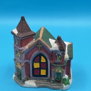 Wellington Square Church Red Brick Cobblestone Corner 65909CRB U1 Winter Snowy